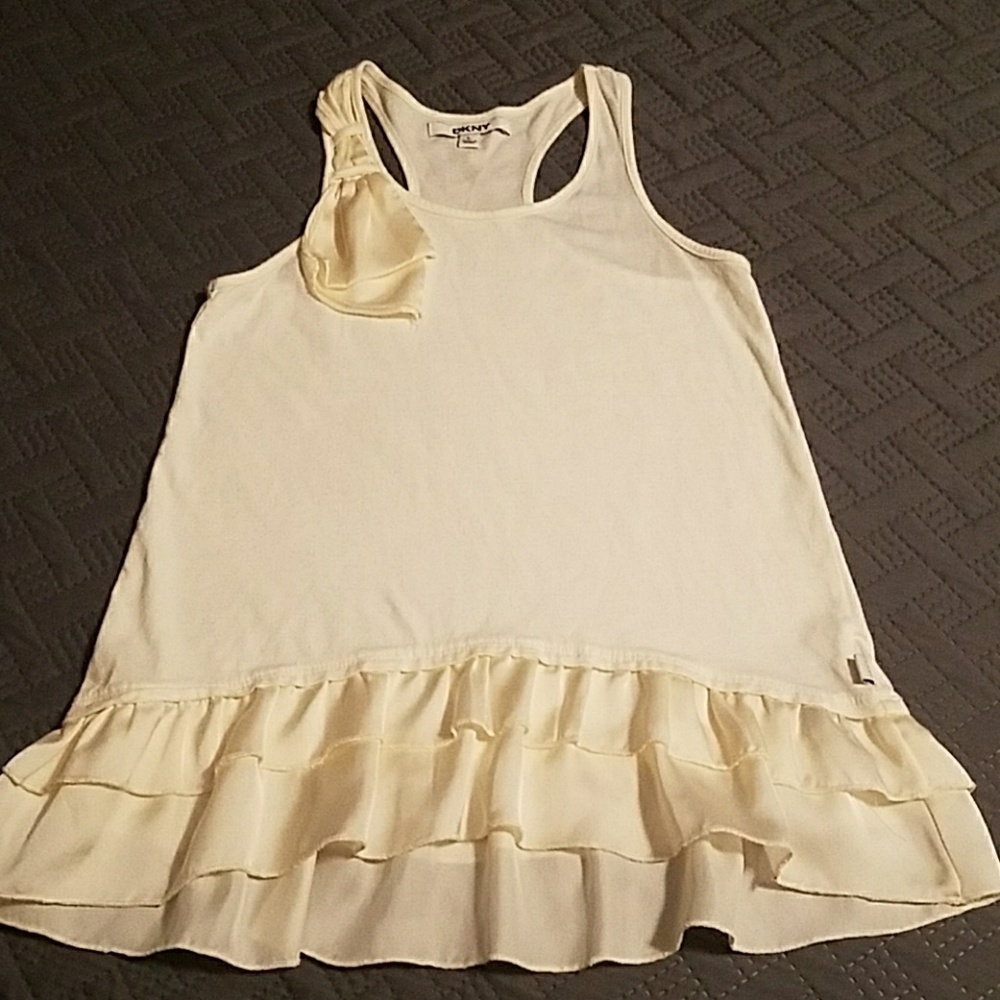 DKNY Girls Layered Ruffle Tank Size L